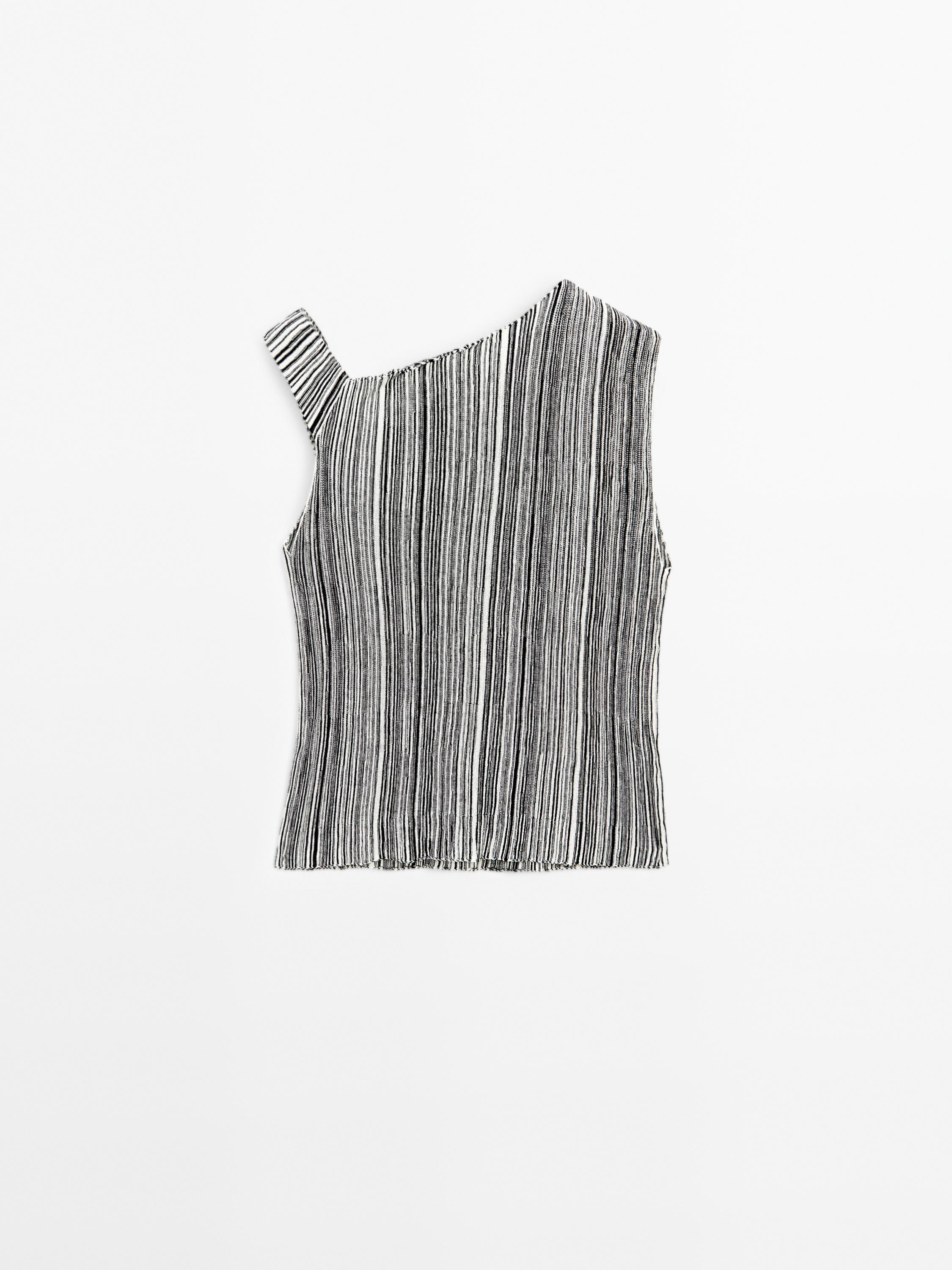 Top en maille à rayures